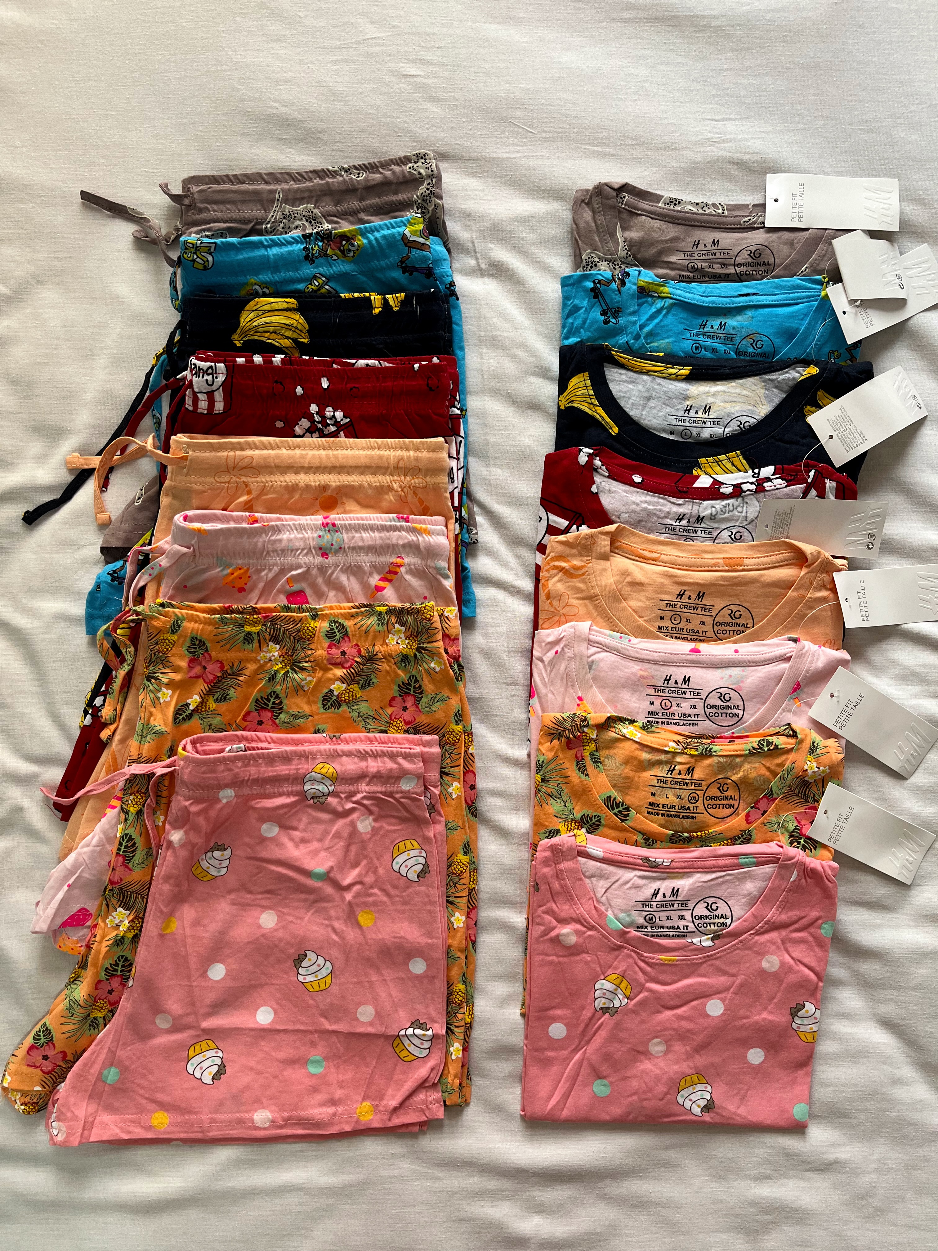 ست کراپ شورتک زنانه وارداتی برند H&M