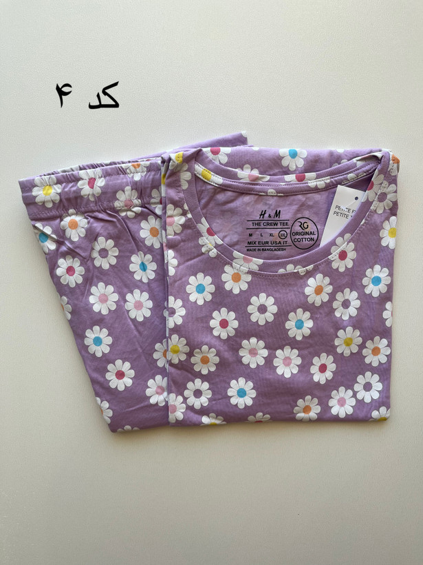 ست تیشرت شلوار نخ پنبه وارداتی H&M